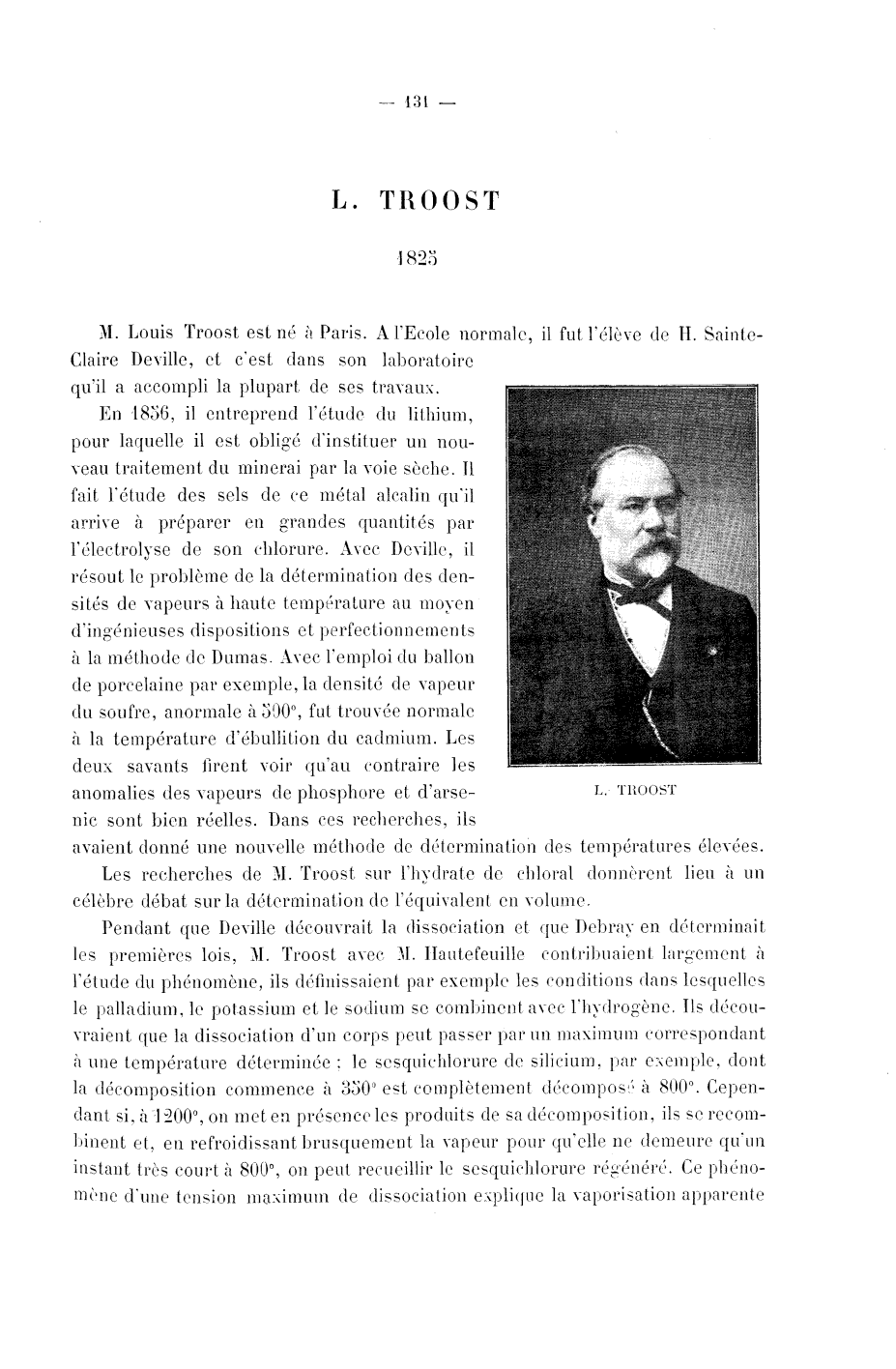Louis Troost (1825-1911) et la perméabilité des métaux