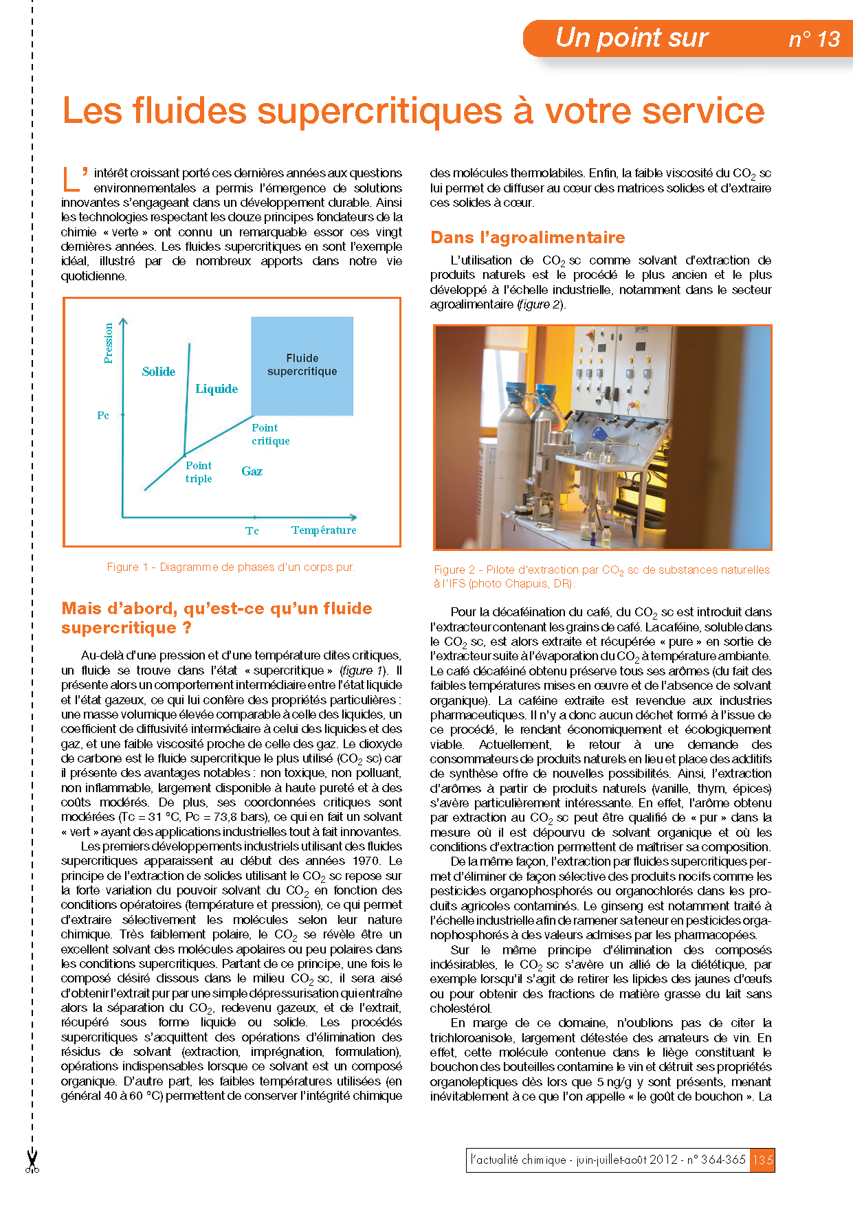 Point sur les fluides supercritiques