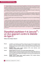 Dipeptidyl peptidase-4 et Januvia® : un duo gagnant contre le diabète de type 2