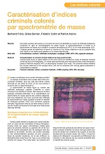 Caractérisation d’indices criminels colorés par spectrométrie de masse