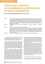 Chimie des couleurs et investigations préliminaires en police scientifique