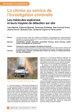 La chimie au service de l’investigation criminelle : les molécules explosives et leurs moyens de détection sur site