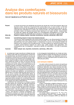 Analyse des contrefaçons dans les produits naturels et biosourcés