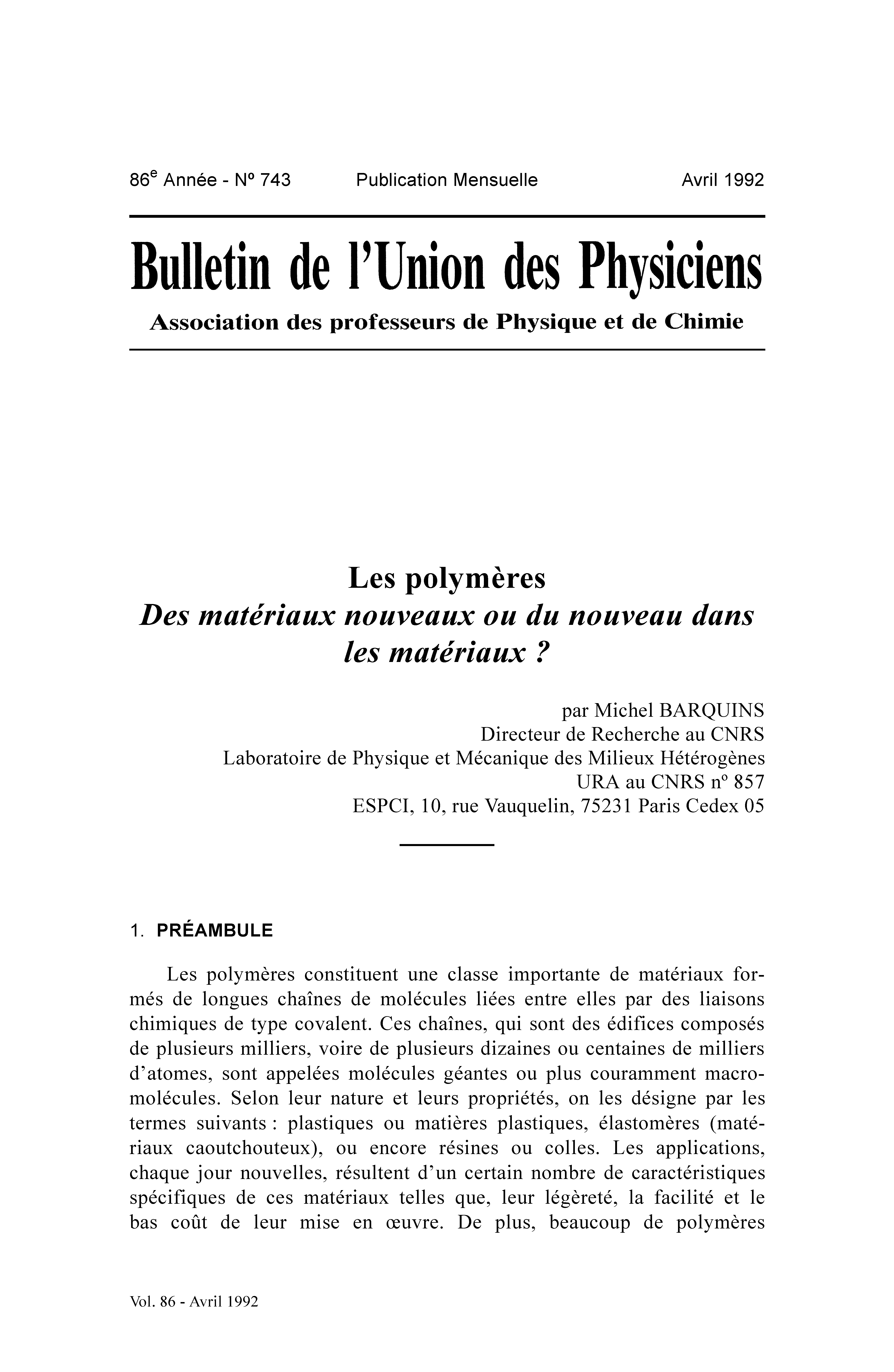 Les polymères