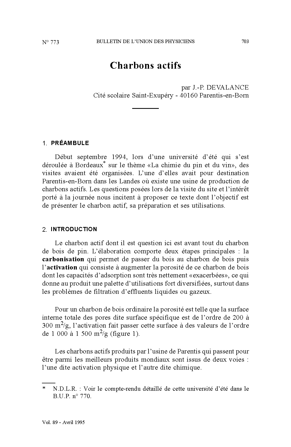 L’obtention de charbons actifs