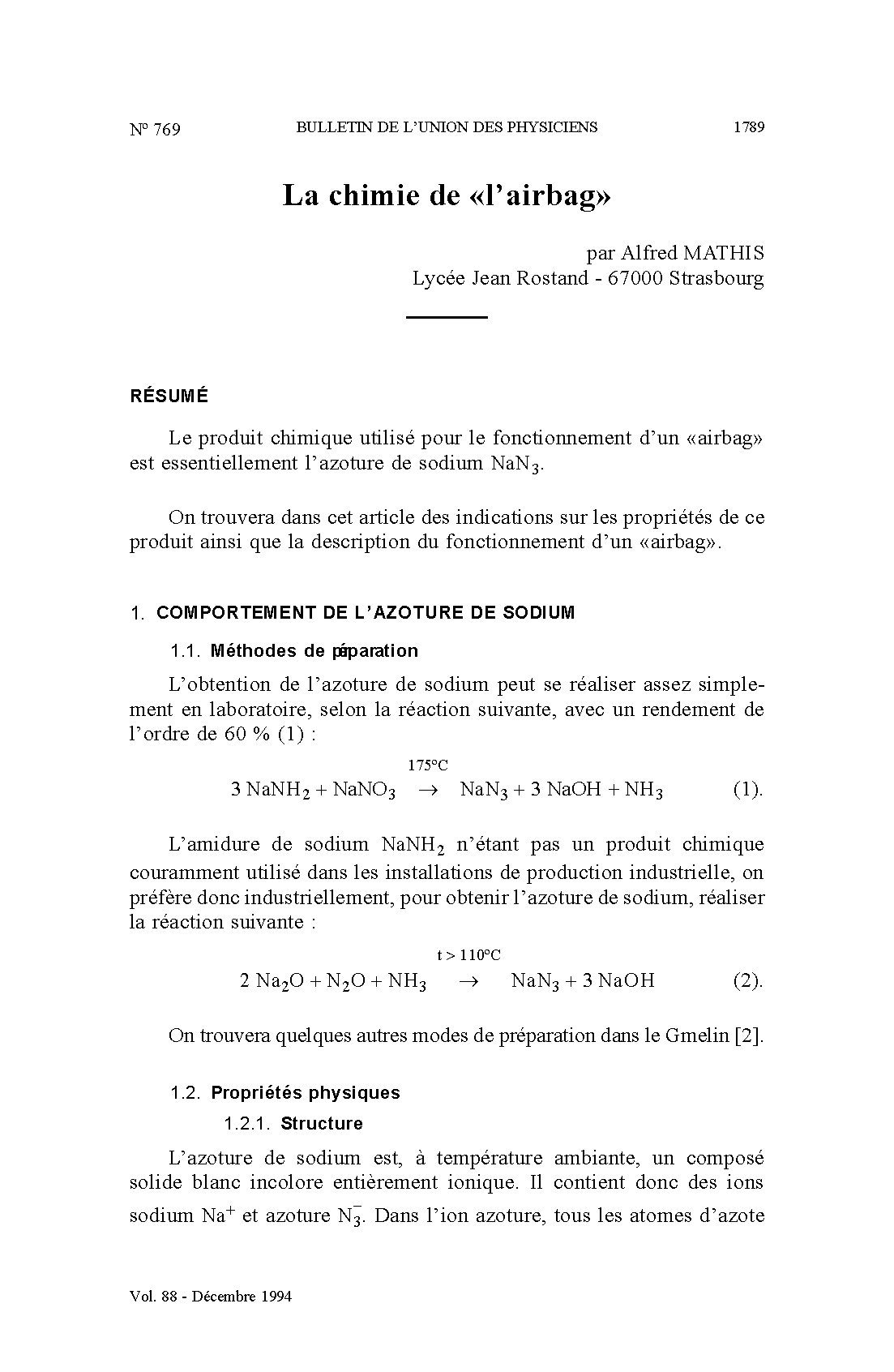 L’azoture de sodium
