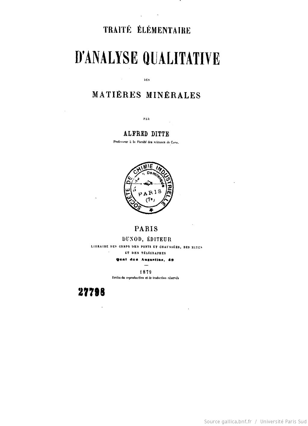 Références de documents écrits par Alfred Ditte (1843-1908)
