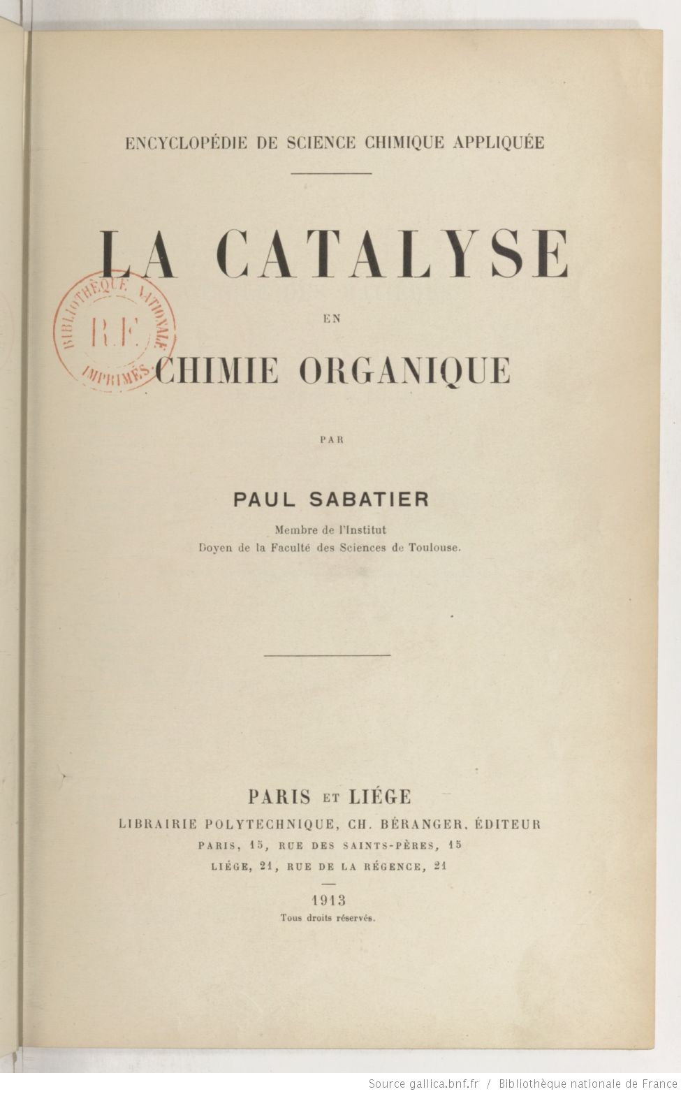 Références de documents écrits par Paul Sabatier (1854-1941)