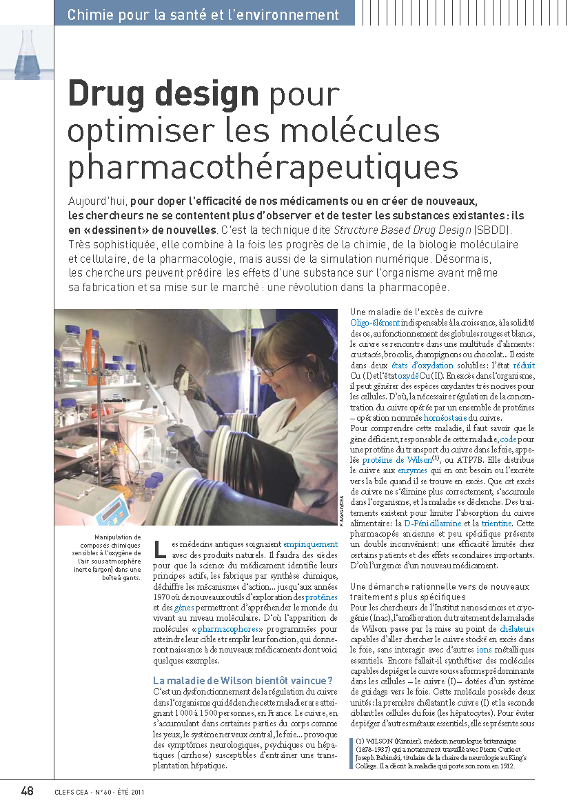 Drug design pour optimiser les molécules pharmacothérapeutiques
