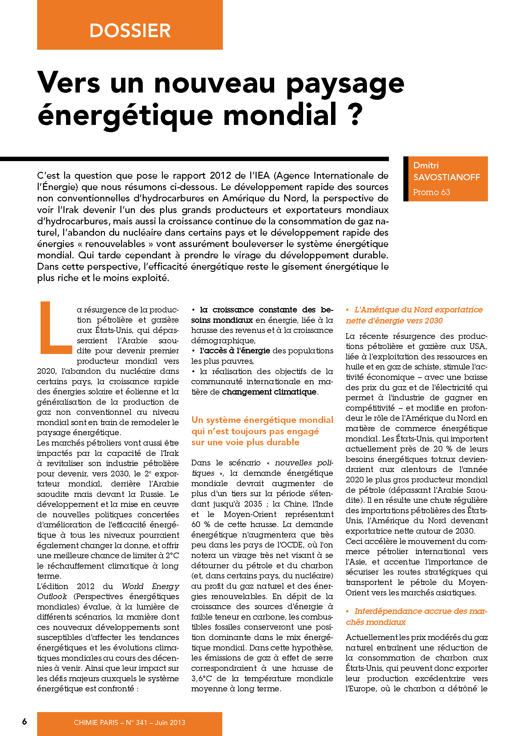 Vers un nouveau paysage énergétique mondial ?