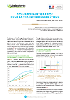 Ces matériaux si rares ! pour la transition énergétique