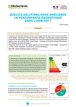 Quelles solutions pour améliorer la performance énergetique dans l'habitat ?