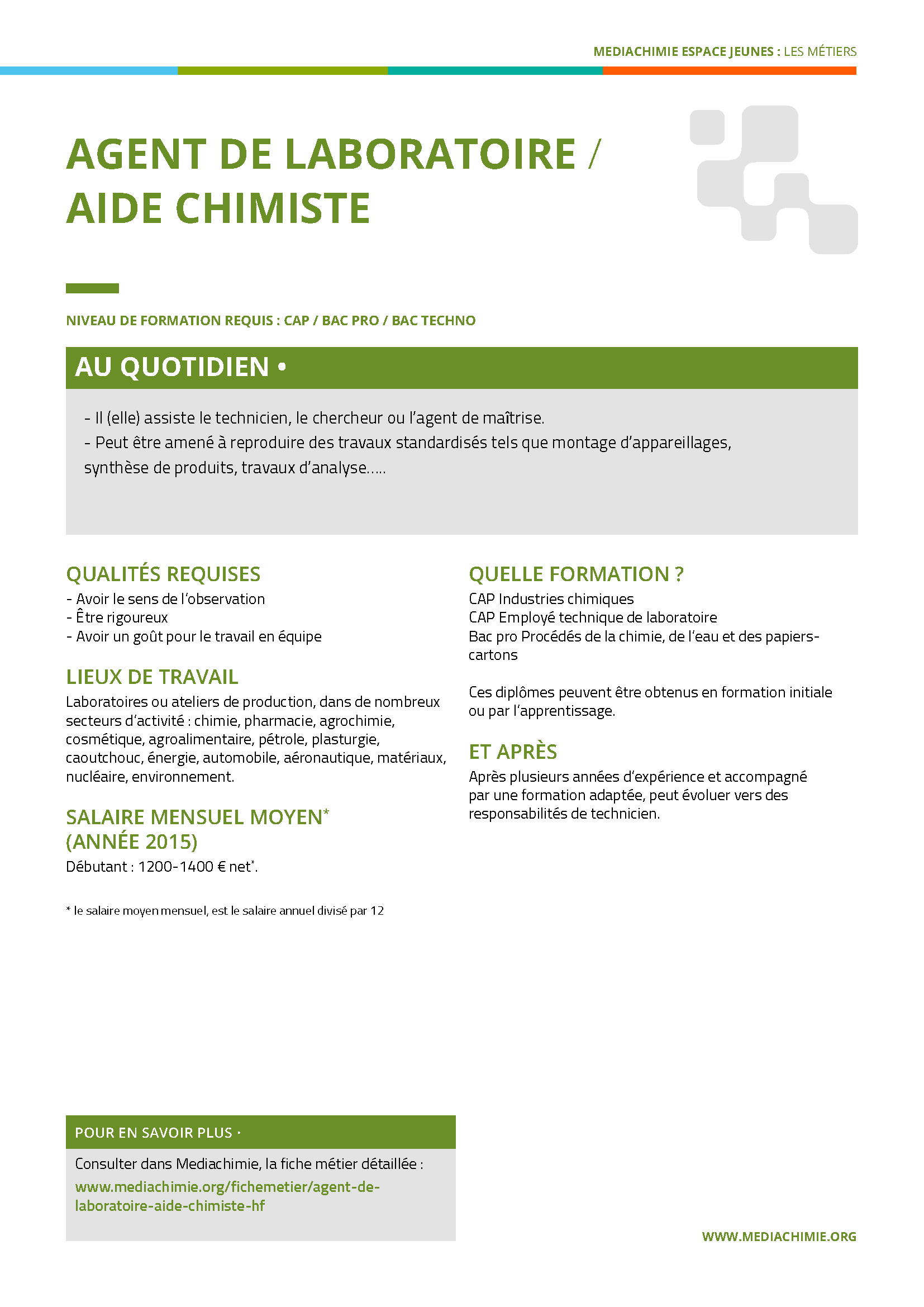 Agent de laboratoire / Aide-chimiste (H/F)