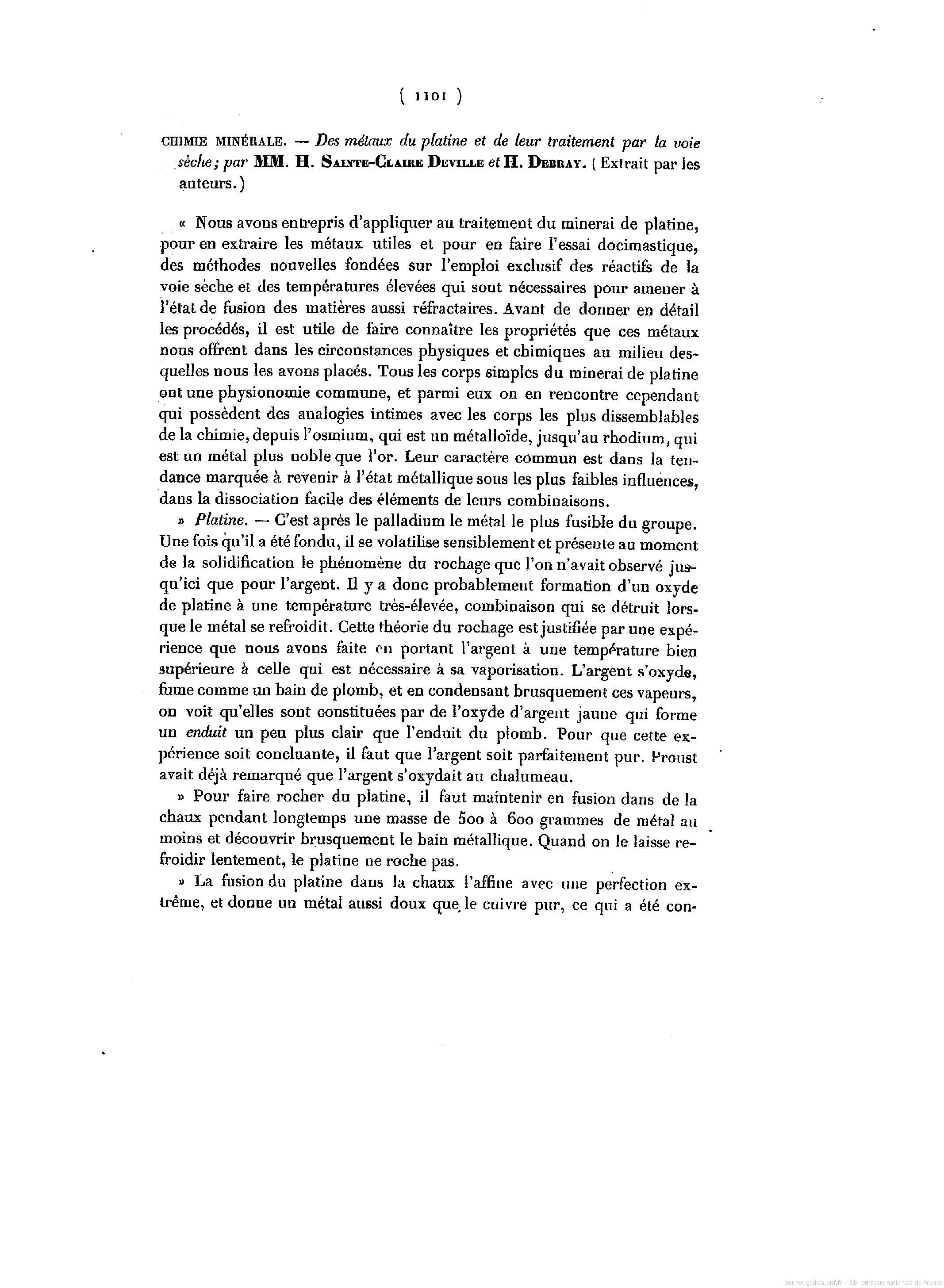 Traitement du minerai de platine afin d’obtenir les différents métaux qui le constituent