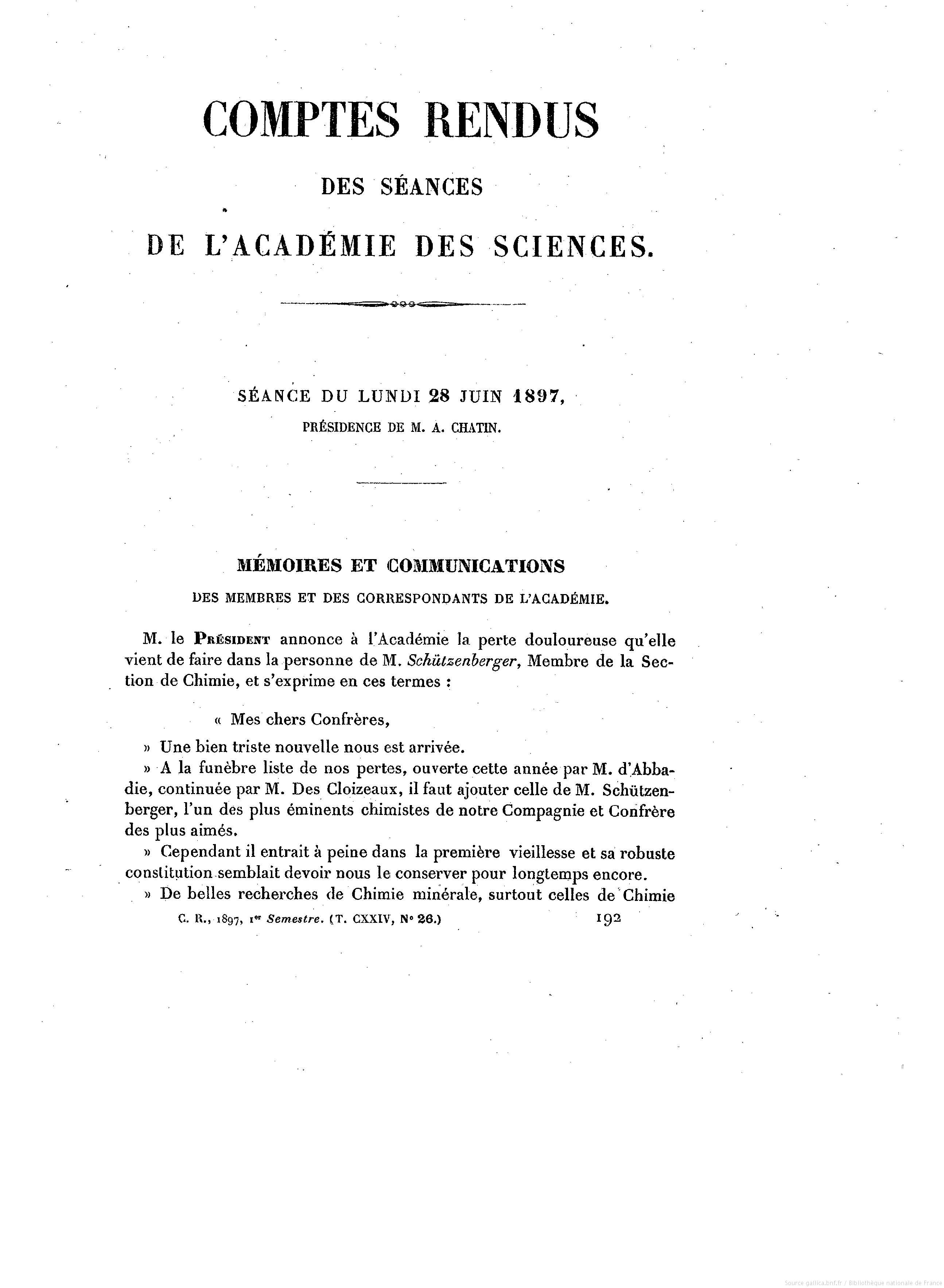 Le chimiste Paul Schützenberger