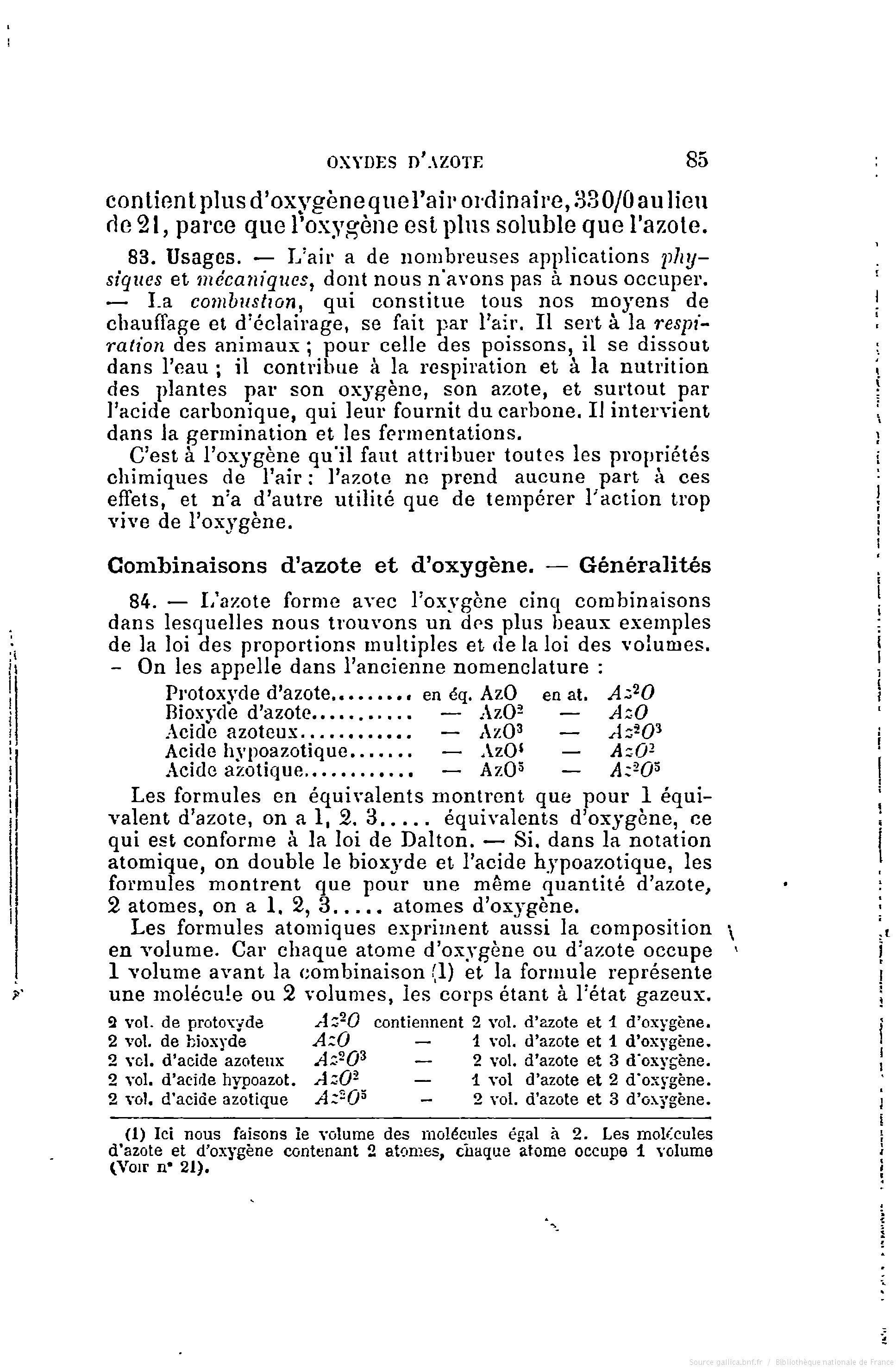 Les oxydes d’azote : identification et préparation