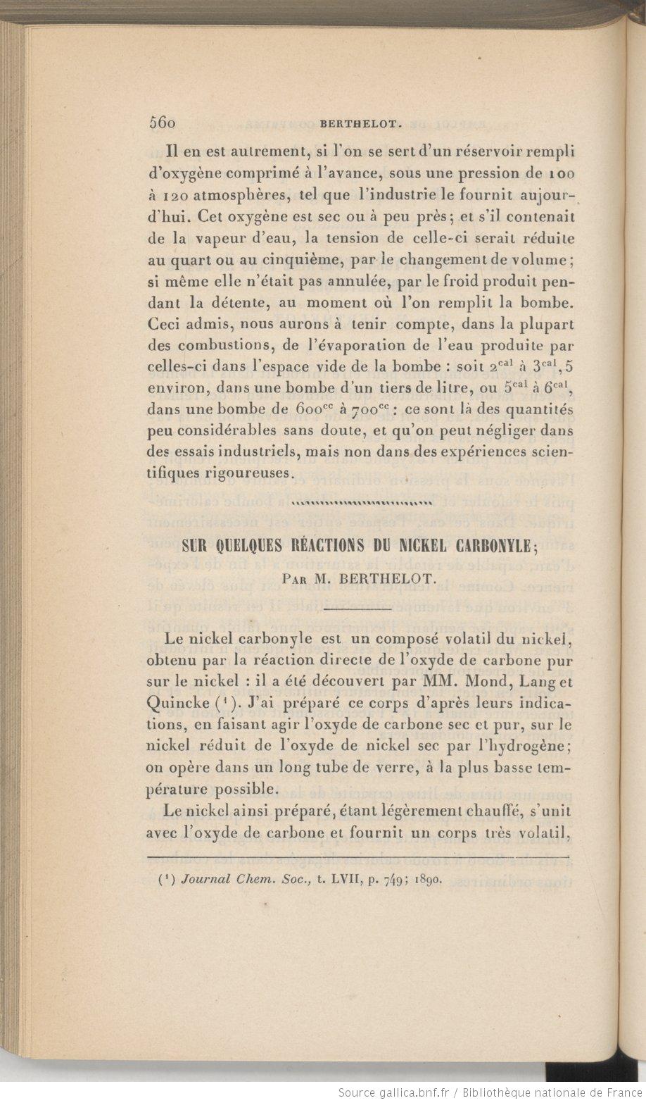 Sur quelques réactions du nickel tétracarbonyle