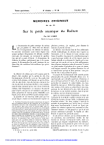 Sur le poids atomique du Radium