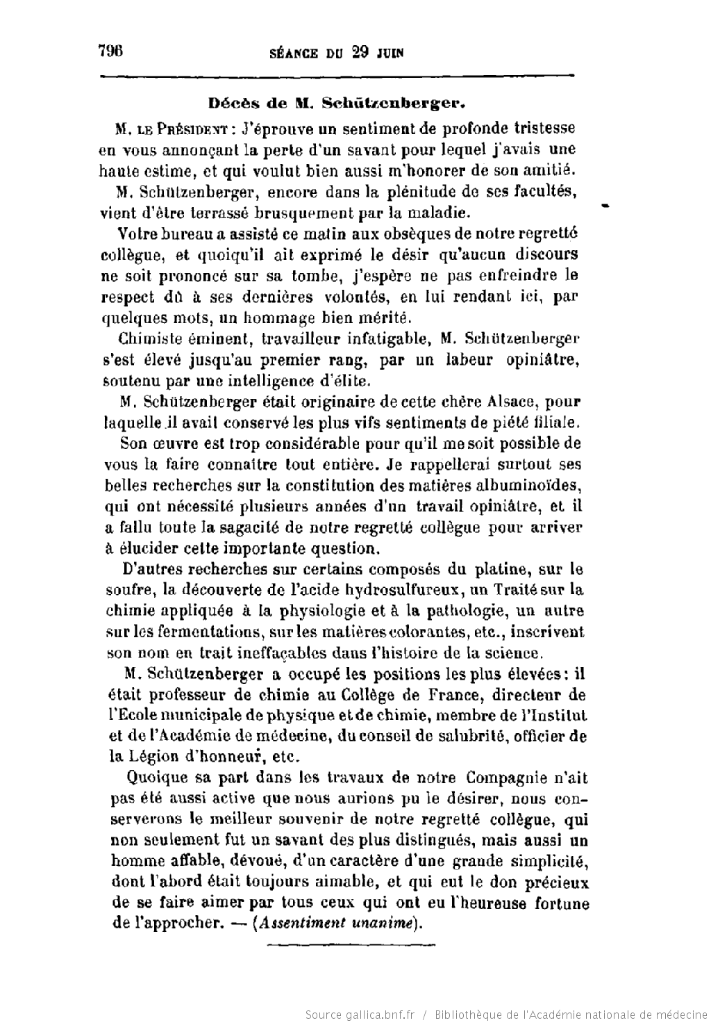 Paul Schutzenberger (1829-1897), membre de l’Académie de médecine