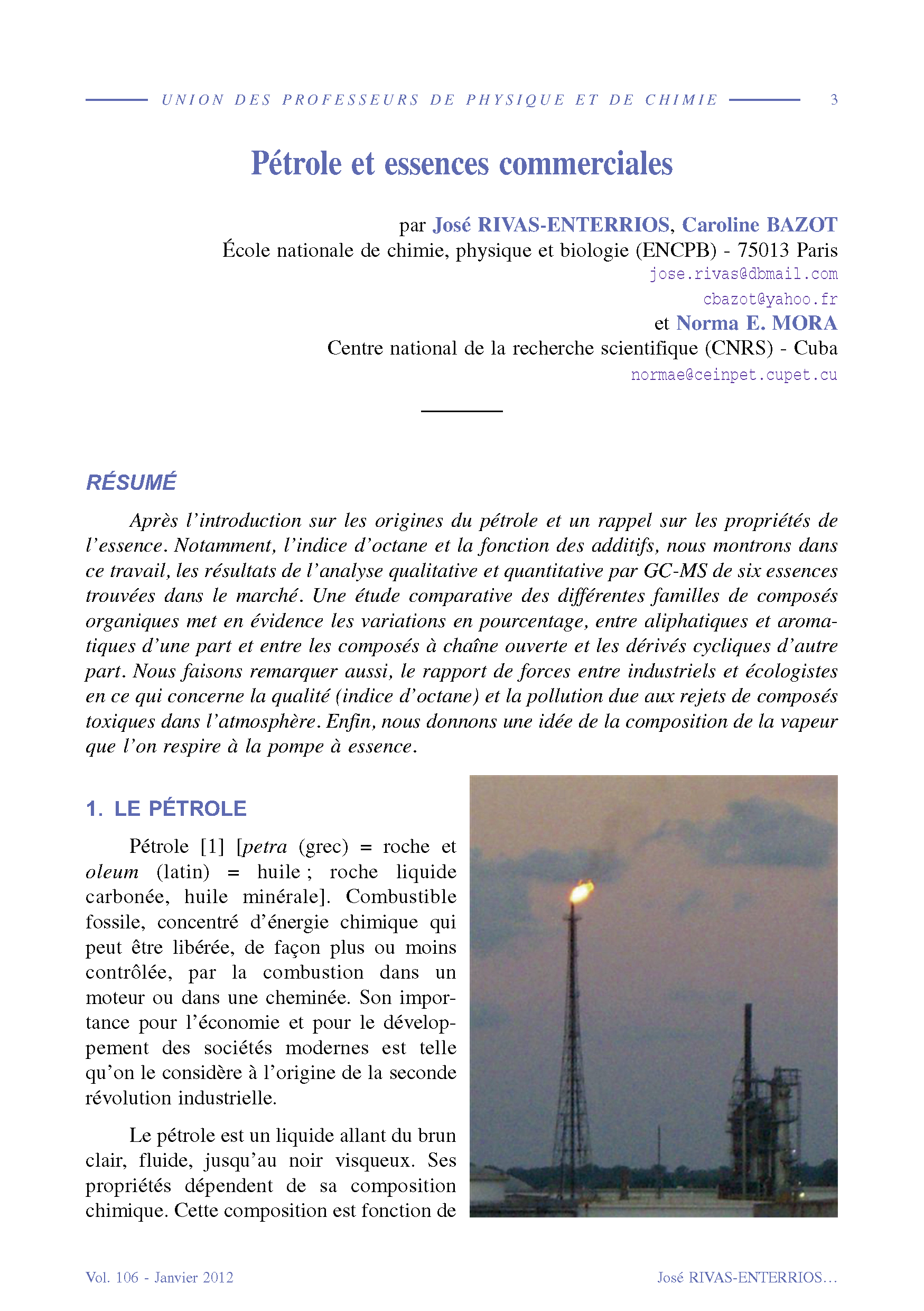 Pétrole et essences commerciales