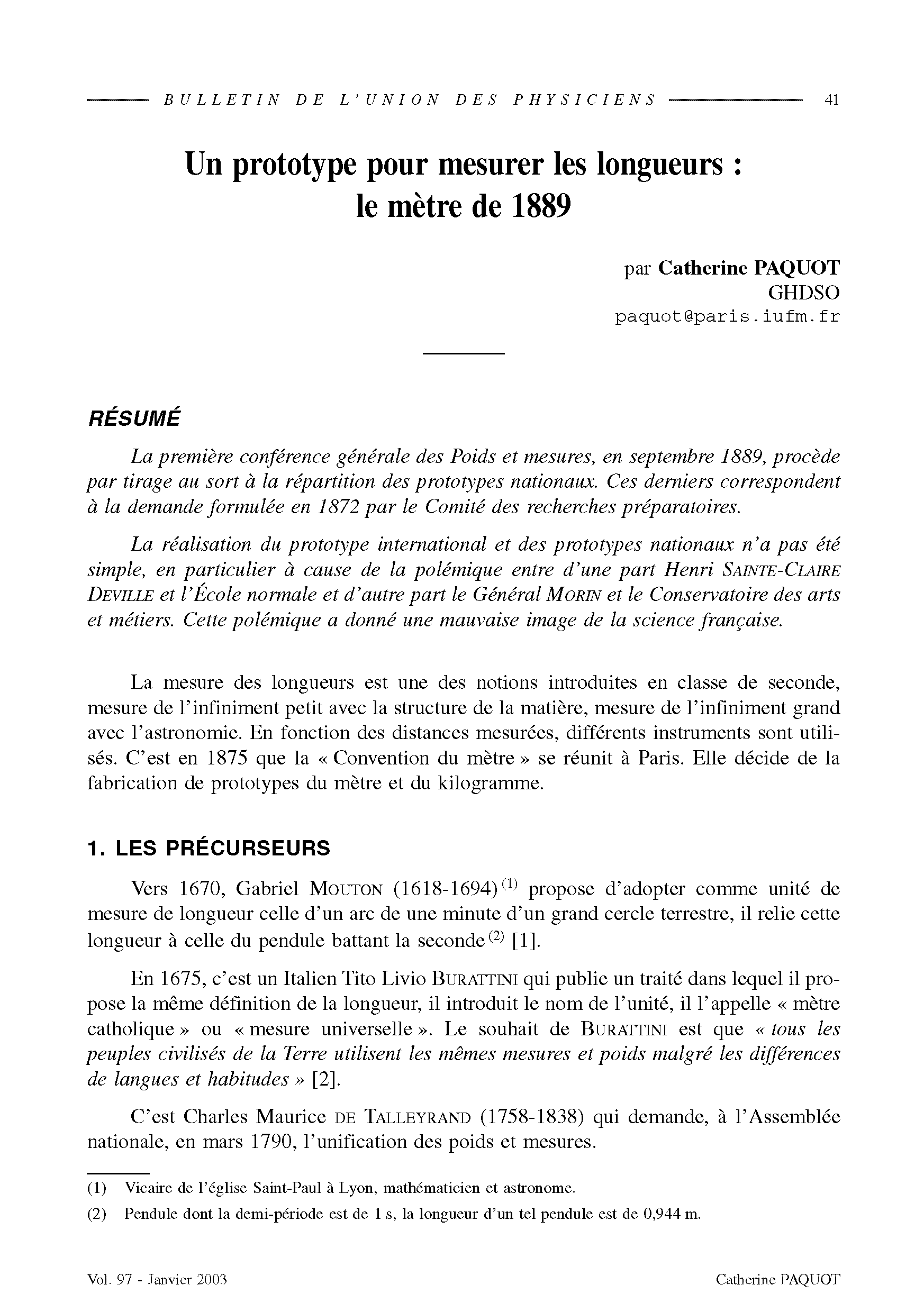 Le mètre de 1889