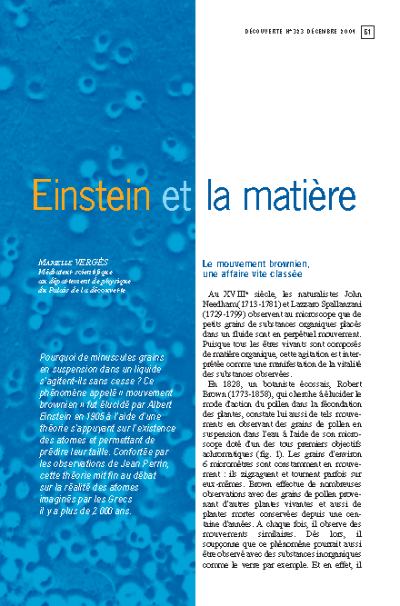 Einstein et la matière