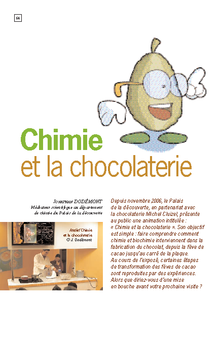 Chimie et la chocolaterie