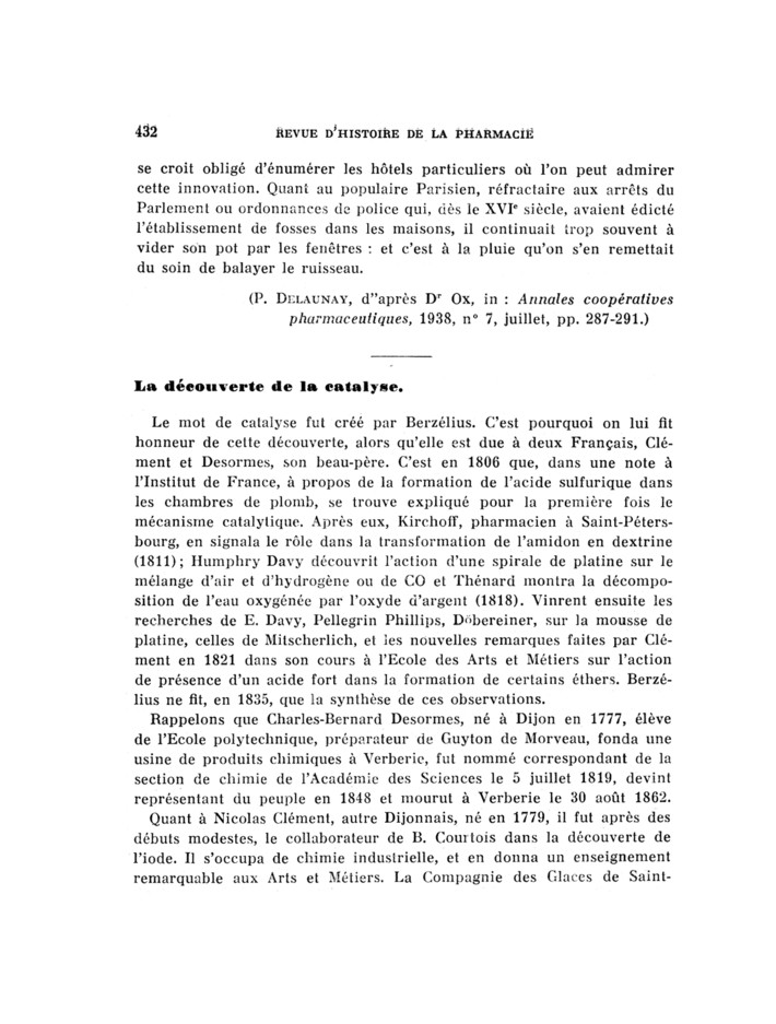 La découverte de la catalyse