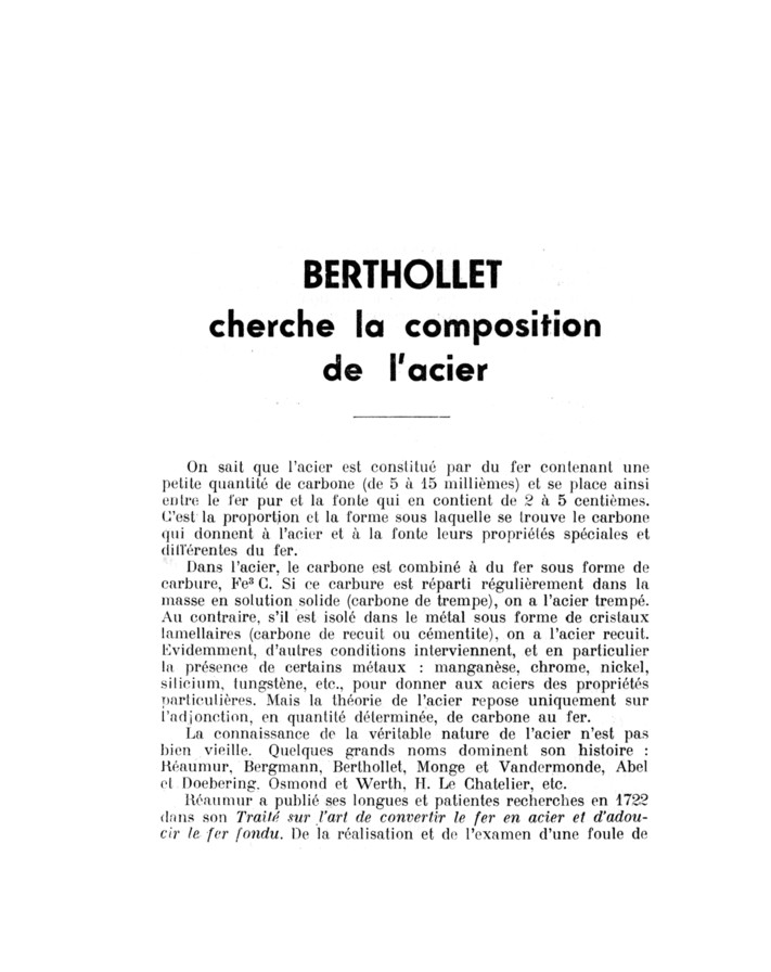 La recherche de la composition de l’acier à la fin du XVIIIe siècle
