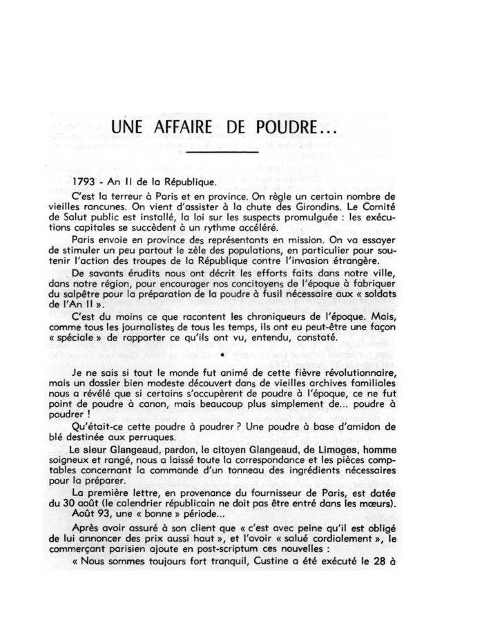 Le poudrage des perruques