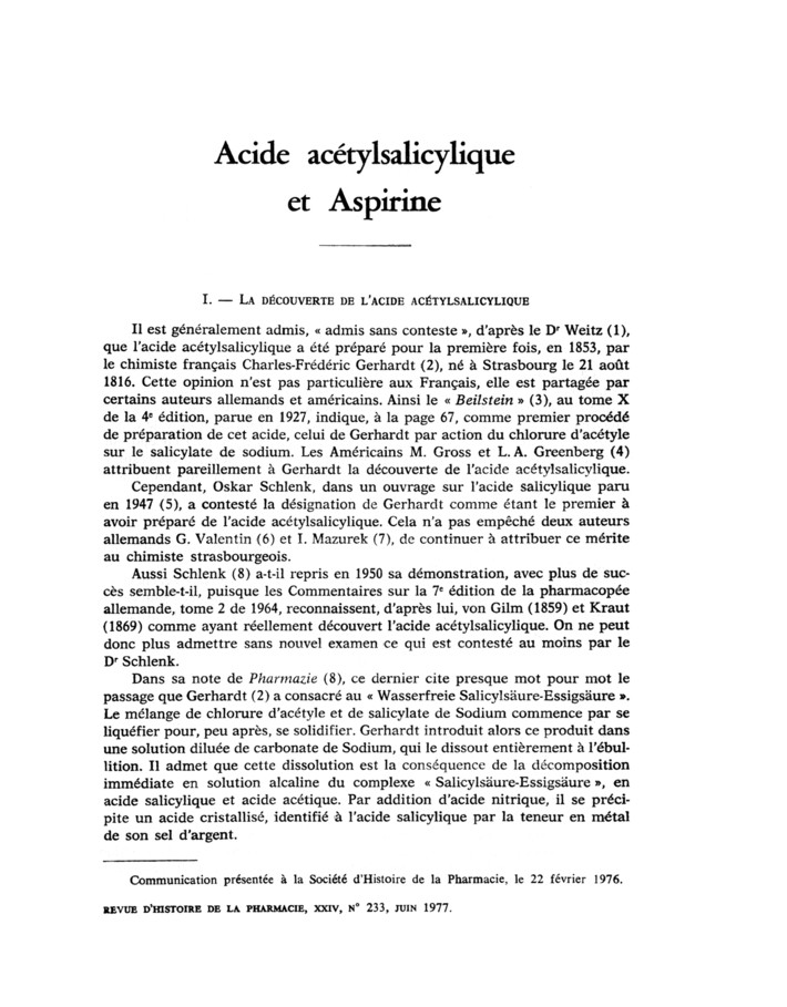 Acide acétylsalicylique et aspirine