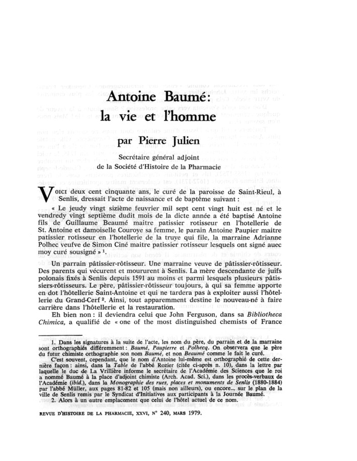 La vie d’Antoine Baumé