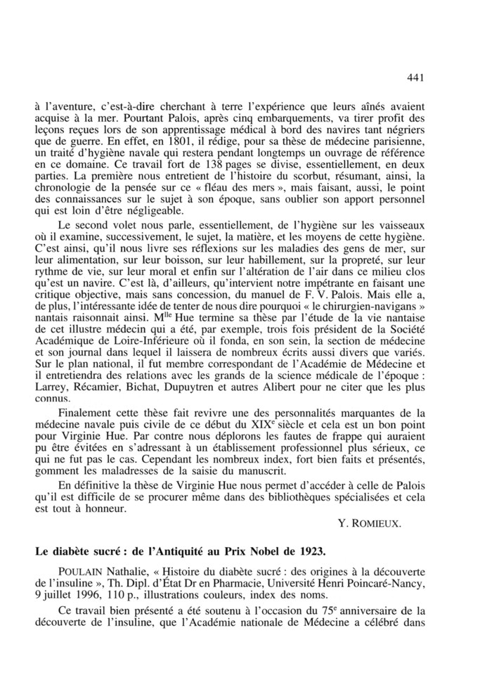 Le diabète sucré et l’insuline