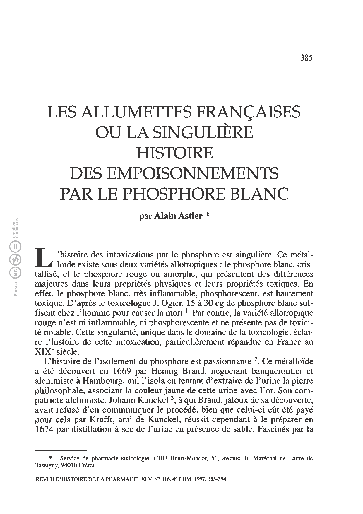 Le phosphore et l’invention des allumettes