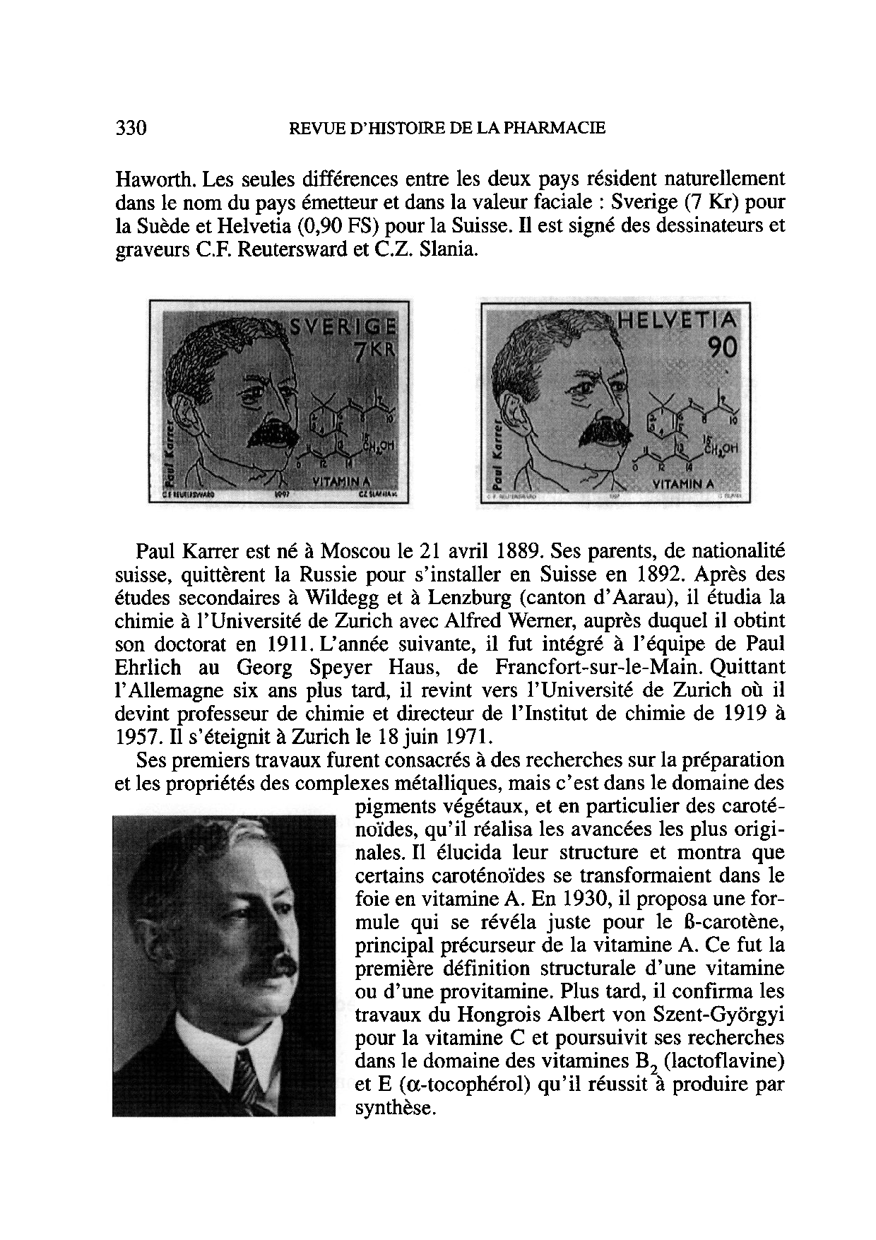 Paul Karrer (1889-1971), prix Nobel de chimie 1937