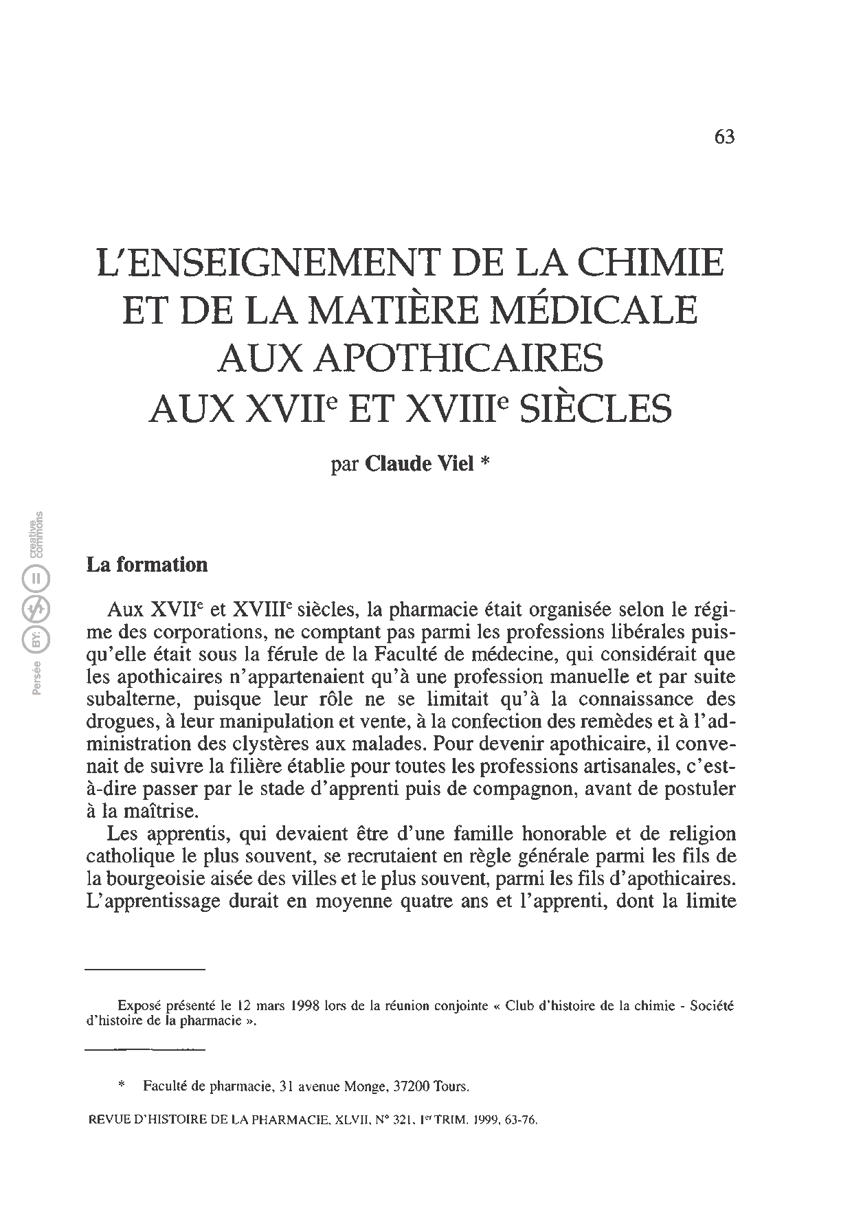 L’enseignement de la chimie aux XVIIe et XVIIIe siècles