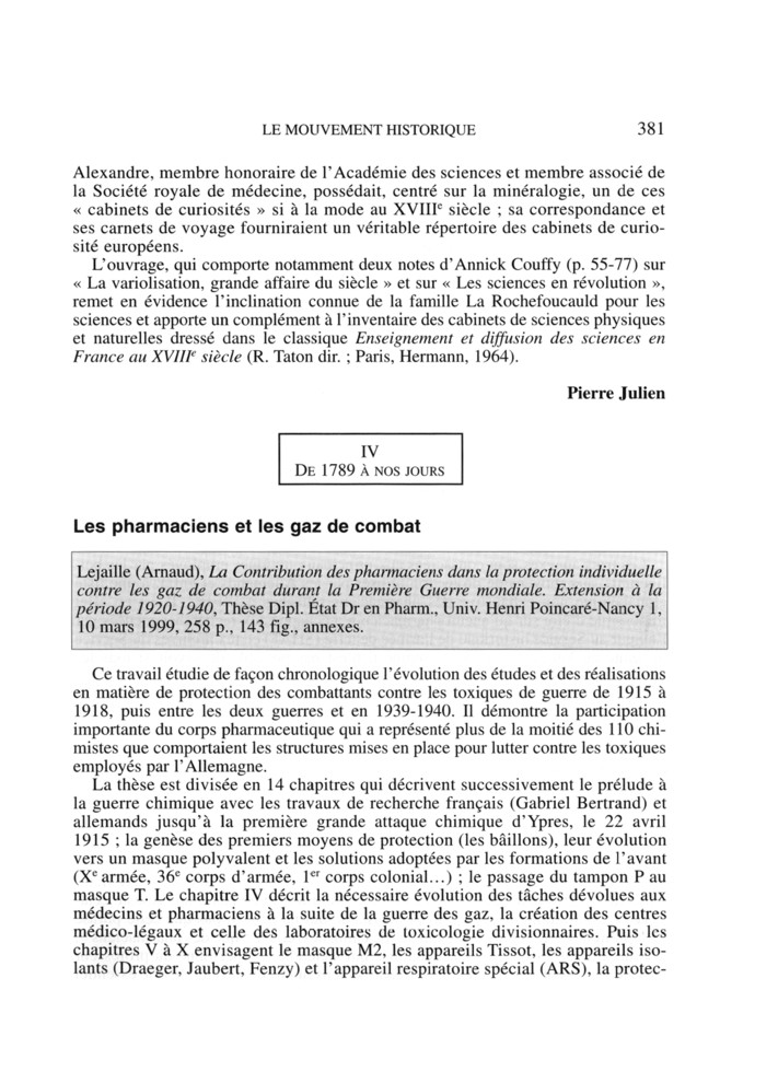 Les pharmaciens et la guerre chimique