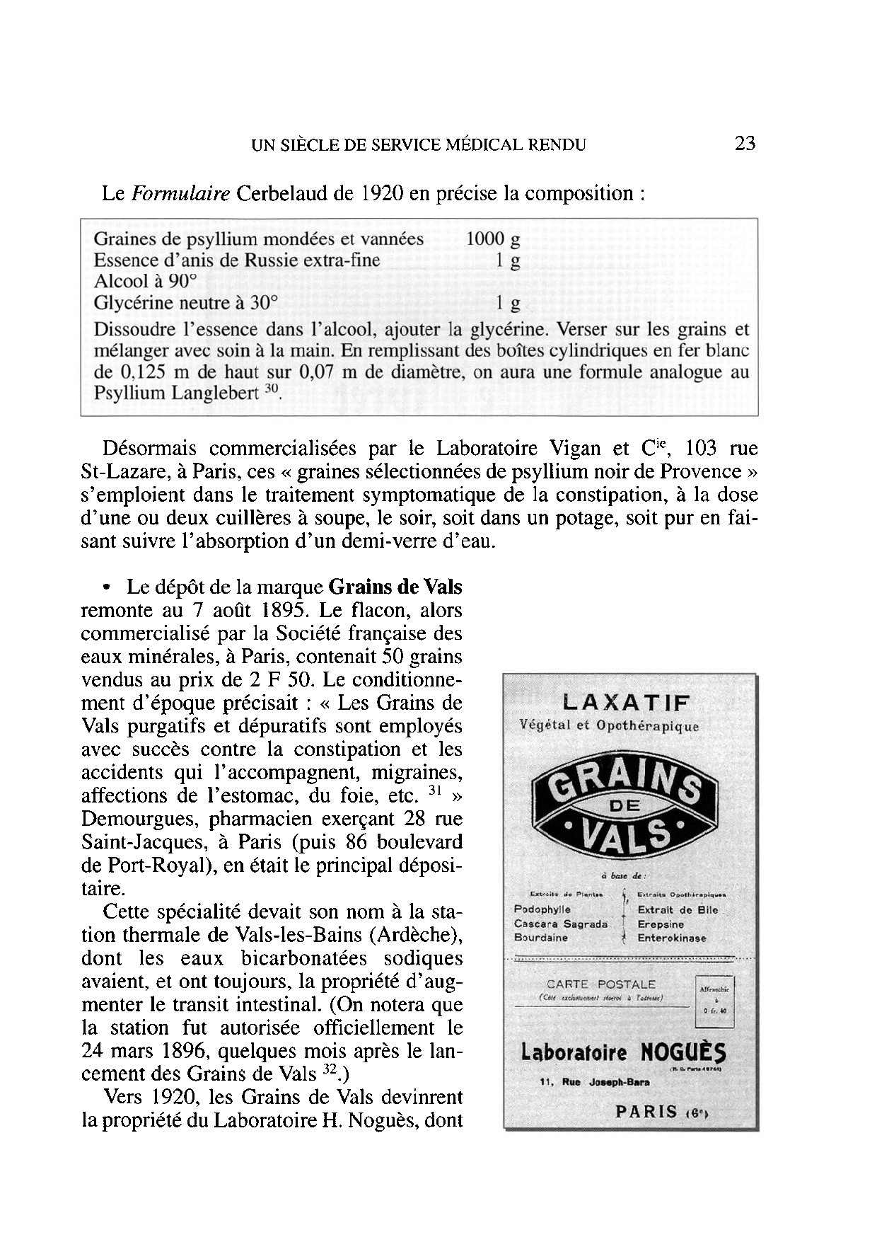 Quelques spécialités pharmaceutiques centenaires