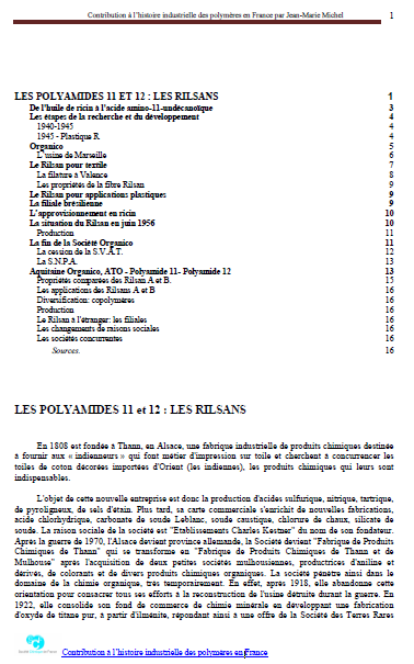 Les polyamides 11 et 12 : les Rilsans®