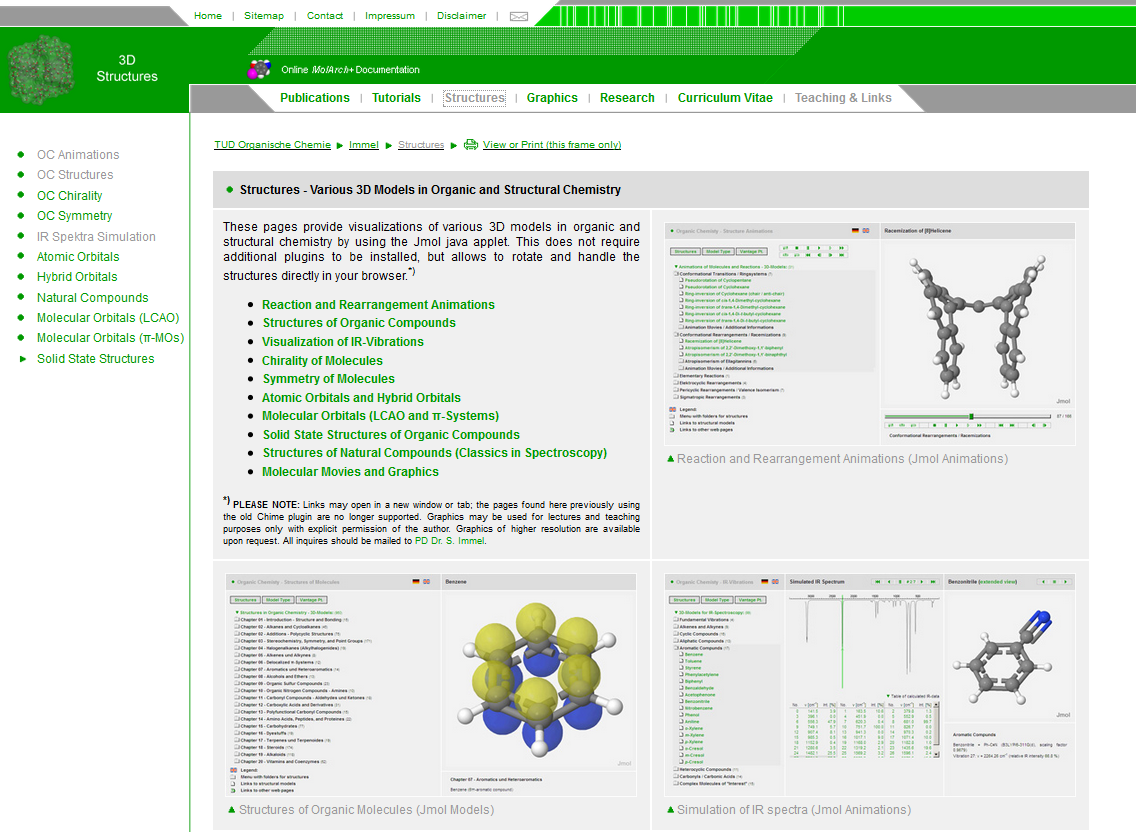 Site Organic Chemistry Structures of molecules